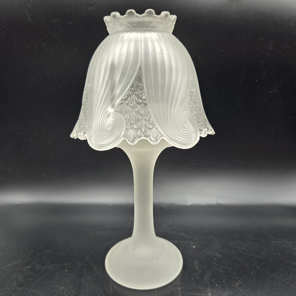 PartyLite VTG Fairy Light Lamp Frosted Clairmont Candle Holder 10x6" Cottagecore